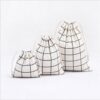 Cotton and linen checkered canvas drawstring bag/Shoe Bag for Umrah