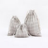 Cotton and linen checkered canvas drawstring bag/Shoe Bag for Umrah