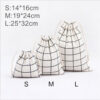 Cotton and linen checkered canvas drawstring bag/Shoe Bag for Umrah